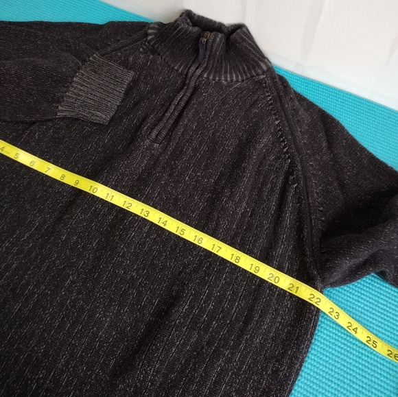 Timberland Men's Black Distressed 1/4 Zip Sweater Size XL - Picture 10 of 11